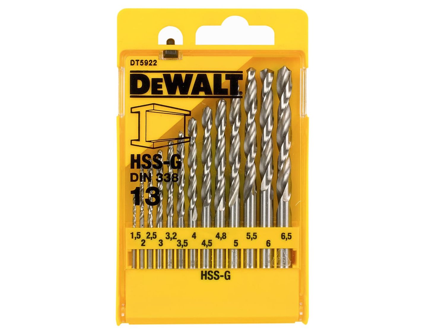 DEWALT DEWDT5922QZ HSS-G Jobber Drill Bit Set, 13 Piece