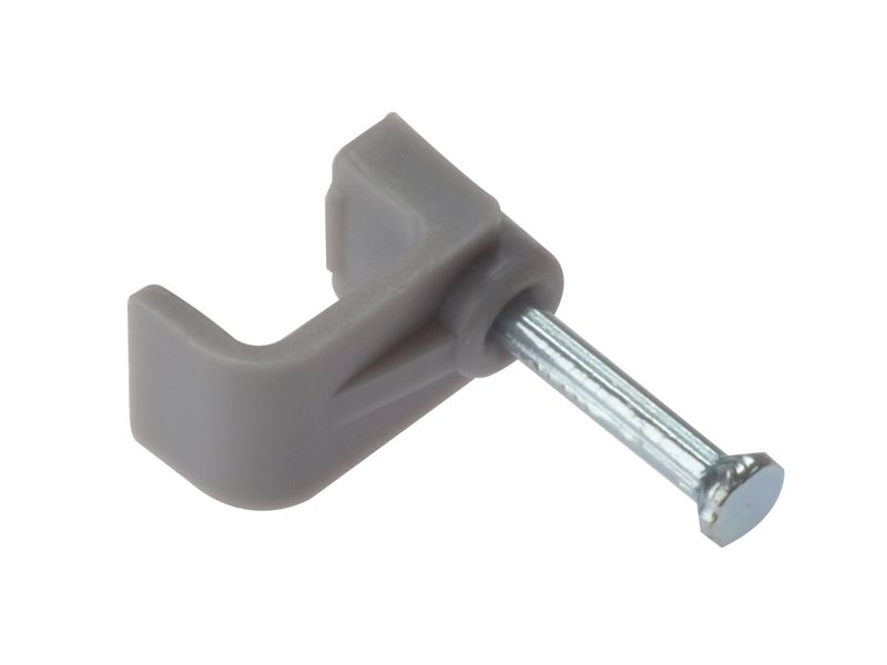 ForgeFix FORFCC4G Cable Clip Flat Grey 4.00mm Box 100