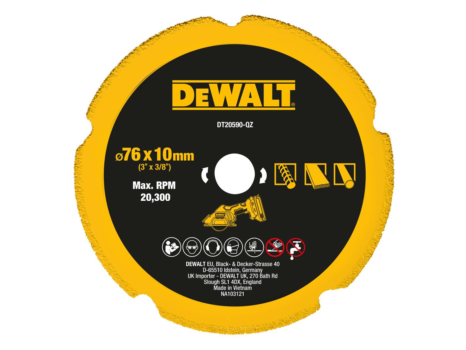 DEWALT DEWDT20590QZ DT20590 Diamond Multi Material Blade 75mm