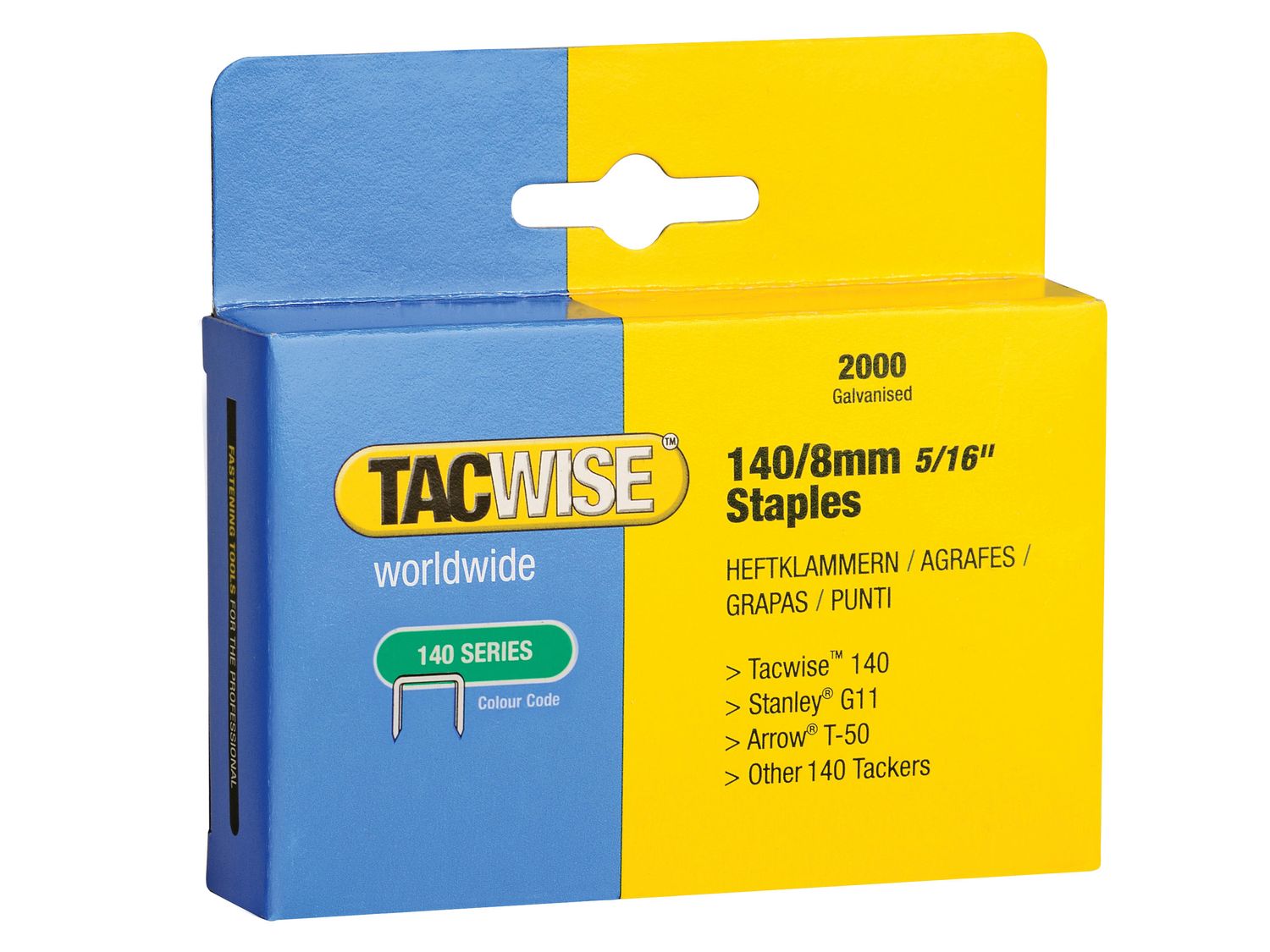 Tacwise TAC0346 140 Heavy-Duty Staples 8mm (Type T50  G) (Pack 2000)