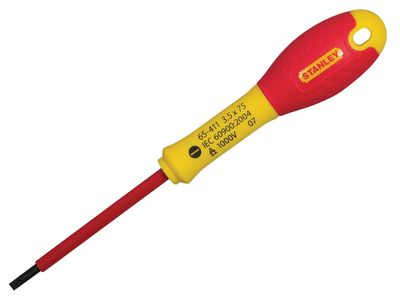 STANLEY STA065412 FatMax VDE Insulated Screwdriver Parallel Tip 4.0 x 100mm