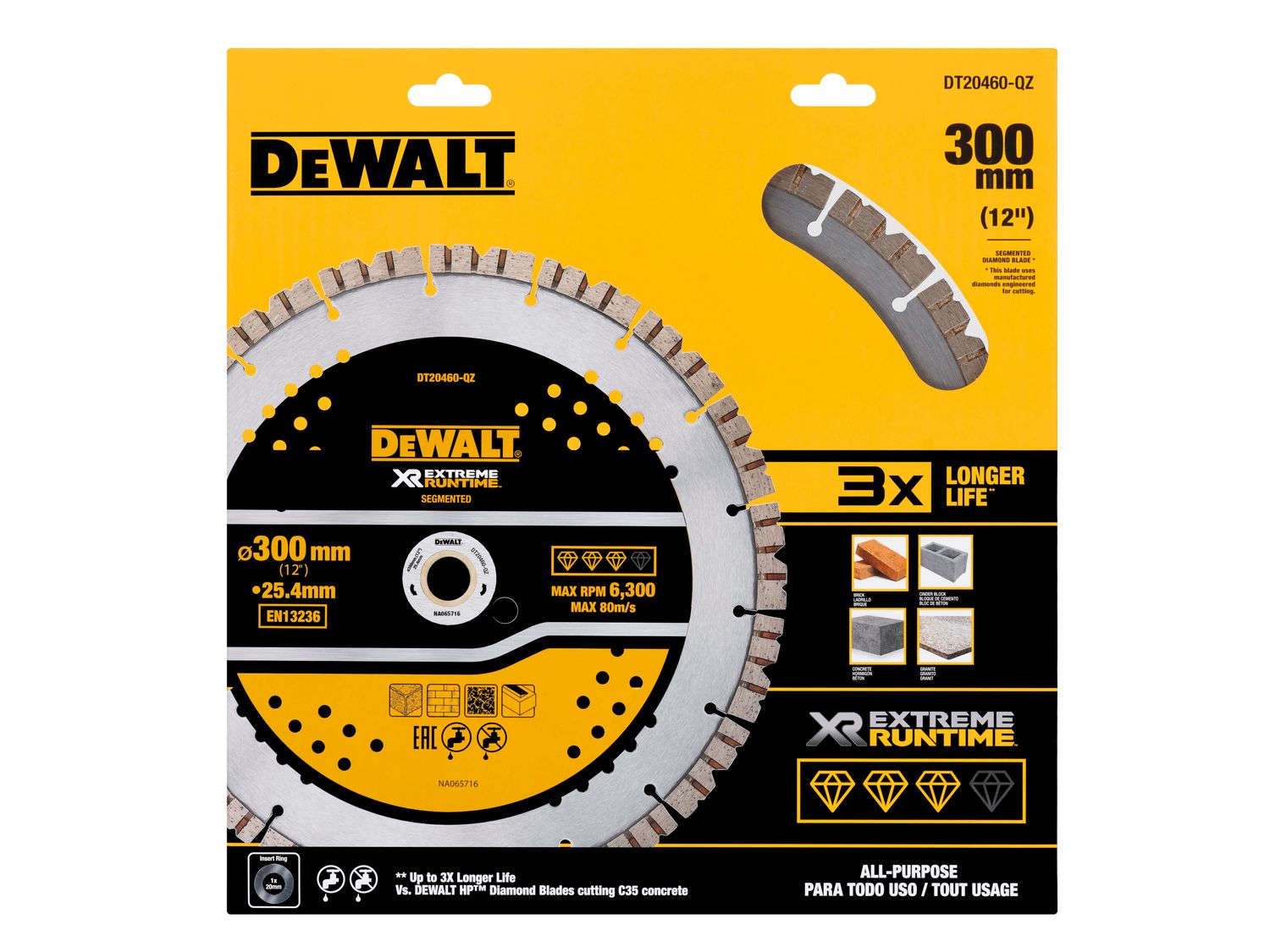 DEWALT DEWDT20460QZ ELITE SERIES™ All Purpose Diamond Wheel 305 x 25.4mm