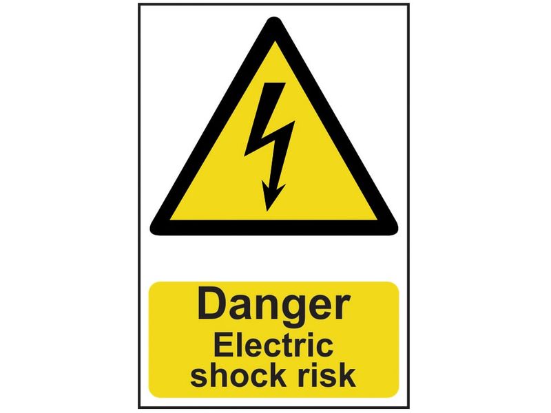 Scan SCA0750 Danger Electric Shock Risk - PVC Sign 200 x 300mm