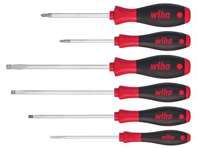 Wiha WHA07153 SoftFinish SL/PZ Screwdriver Set, 6 Piece