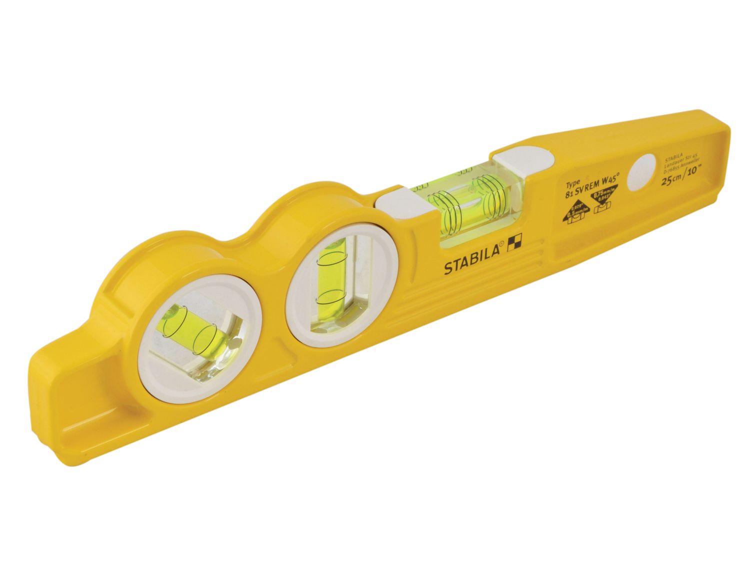 Stabila 16672 - 81 SV REM W45 Rare Earth Magnetic Torpedo Level 25cm Fixed