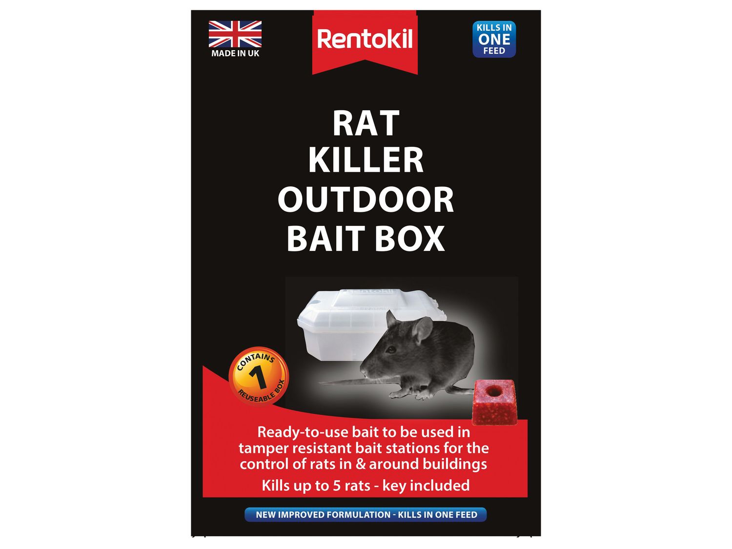 Rentokil RKLPSR71 Rat Killer Outdoor Bait Box
