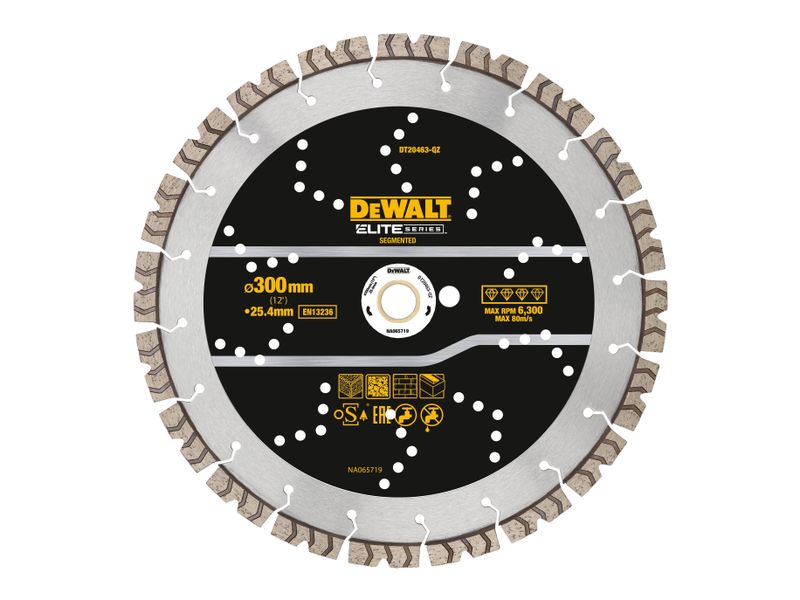 DEWALT DEWDT20463QZ ELITE SERIES™ All Purpose Diamond Segmented Wheel 300 x 25.4mm