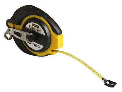 STANLEY STA034132 FatMax Closed Case Steel Long Tape 30m/100ft (Width 10mm)