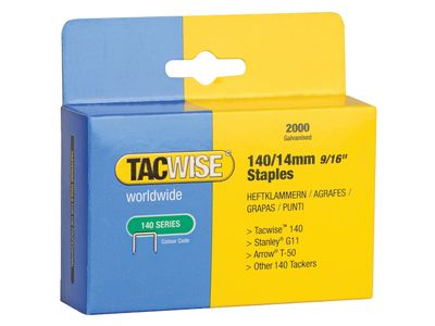 Tacwise TAC0349 140 Heavy-Duty Staples 14mm (Type T50  G) (Pack 2000)