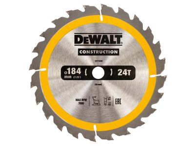 Dewalt DT1939 Portable Construction Circular Saw Blade 184 x 16mm x 24T