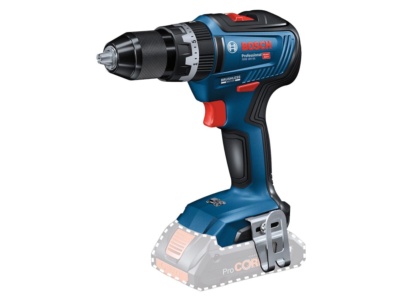 Bosch 06019H5302 GSB18V-55 18v Professional Combi Drill Bare Unit