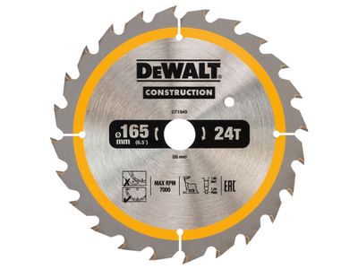 DEWALT DEWDT1949QZ Cordless Construction Trim Saw Blade 165 x 20mm x 24T