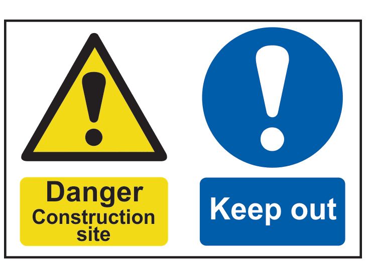 Scan SCA4005 Danger Construction Site Keep Out - PVC Sign 600 x 400mm