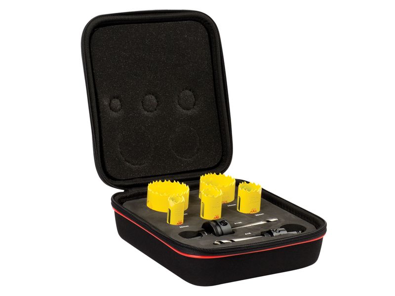 Starrett STRKDC05021 KDC05021 Deep Cut Bi-Metal Electrician's Holesaw Kit, 7 Piece