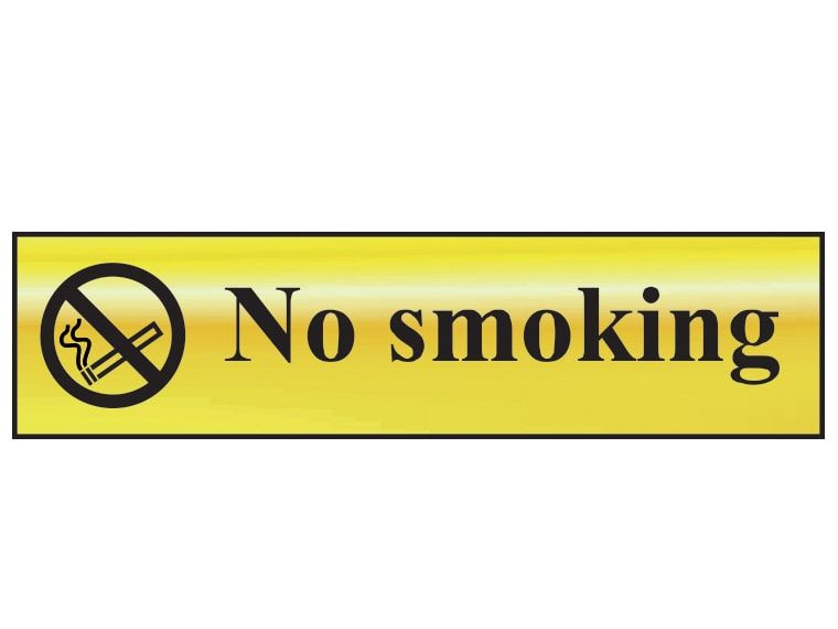 Scan SCA6000 No Smoking - Polished Brass Effect 200 x 50mm