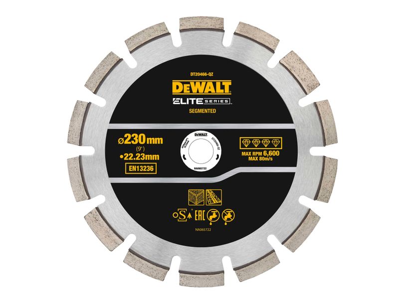 DEWALT DEWDT20466QZ ELITE SERIES™ Asphalt Diamond Segmented Wheel 230 x 22.23mm