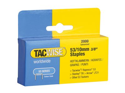 Tacwise TAC0336 53 Light-Duty Staples 10mm (Type JT21  A)  (Pack 2000)