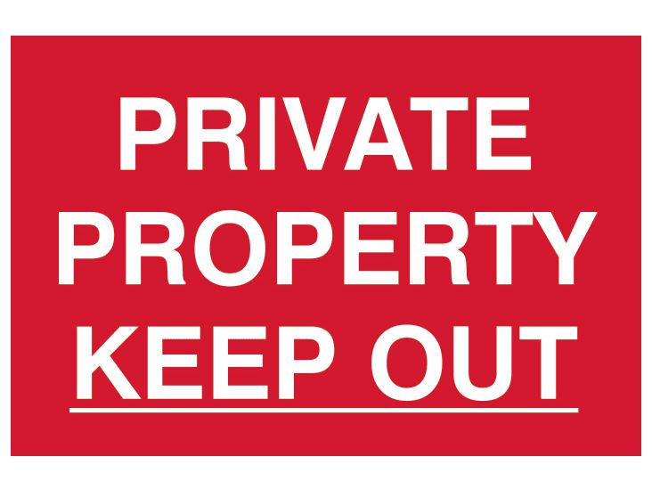 Scan SCA1652 Private Property Keep Out - PVC Sign 300 x 200mm