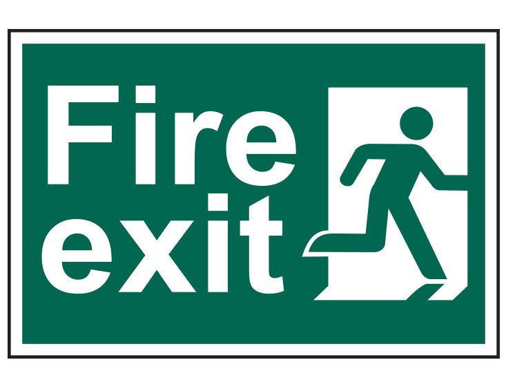 Scan SCA1507 Fire Exit Man Running Right - PVC Sign 300 x 200mm