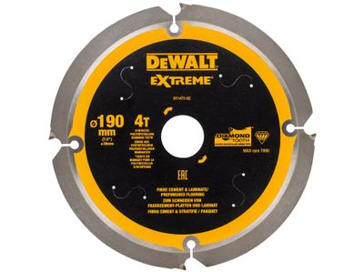 Dewalt DT1472 Extreme PCD Fibre Cement Saw Blade 190mm x 30mm x 4T