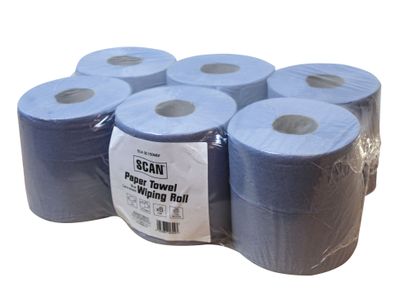 Scan SCASC150M6F Paper Towel Wiping Roll 2-Ply 176mm x 150m (Pack 6)