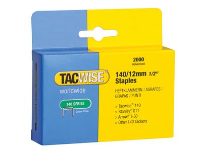 Tacwise TAC0348 140 Heavy-Duty Staples 12mm (Type T50  G) (Pack 2000)