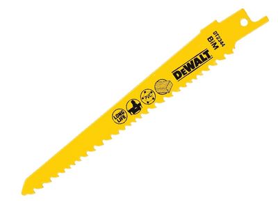 DEWALT DEWDT2344QZ Bi-Metal Reciprocating Blade for Wood Cordless 152mm Pack of 5