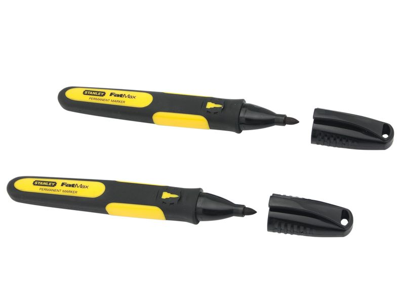 STANLEY STA047312 Fine Tip Marker Black (Pack 2)