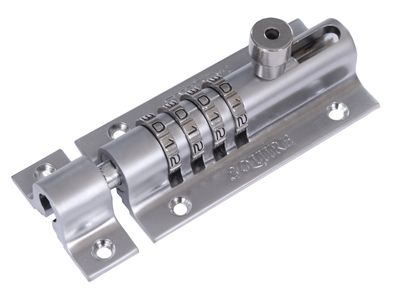 Squire HSQCOMBI2CH CombiBolt 4 Re-Codable Locking Bolt Chrome 120mm