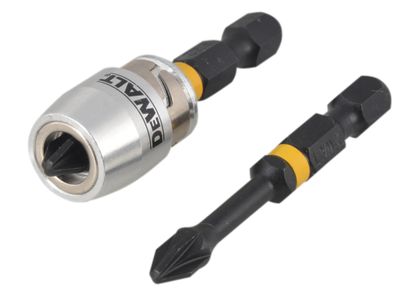 DEWALT DEWDT70535T Impact Torsion Bits PZ2 x 50mm (x2) and Magnetic Screwlock Sleeve