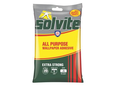 Solvite SLV1591219 All Purpose Extra Strong Wallpaper Paste - 5 Roll Sachet