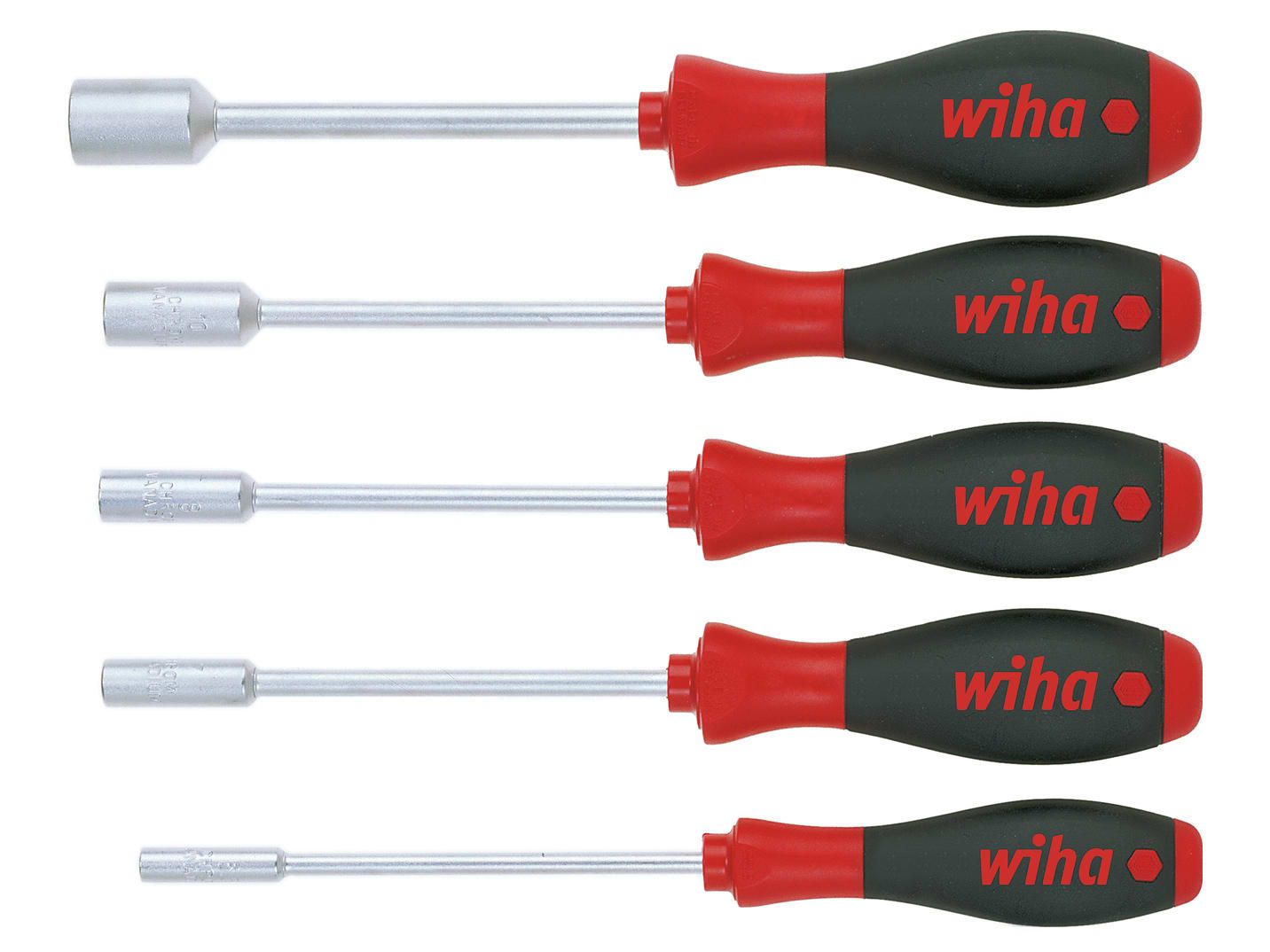 Wiha WHA01034 SoftFinish Hex Nut Driver Set, 5 Piece