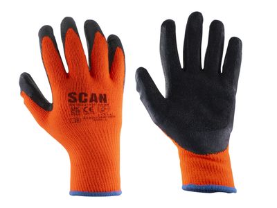 Scan SCAGLOKSTHM Thermal Latex Coated Gloves - M (Size 8)
