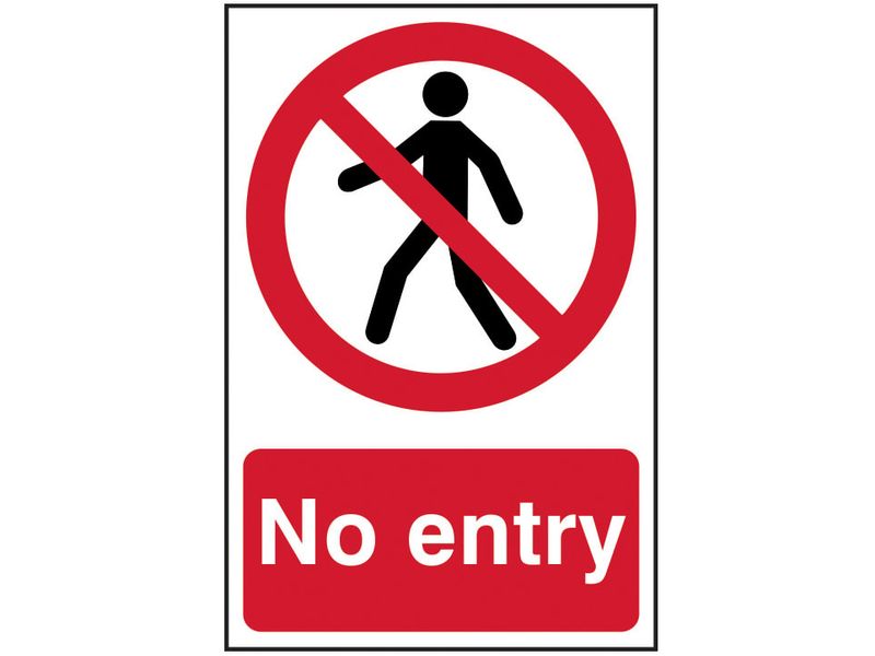 Scan SCA0600 No Entry - PVC Sign 200 x 300mm