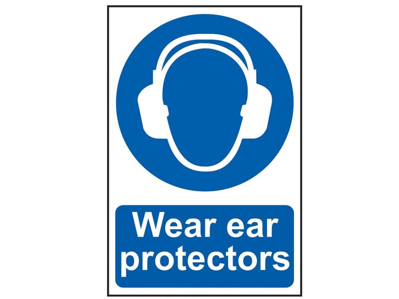 Scan SCA0005 Wear Ear Protectors - PVC Sign 200 x 300mm