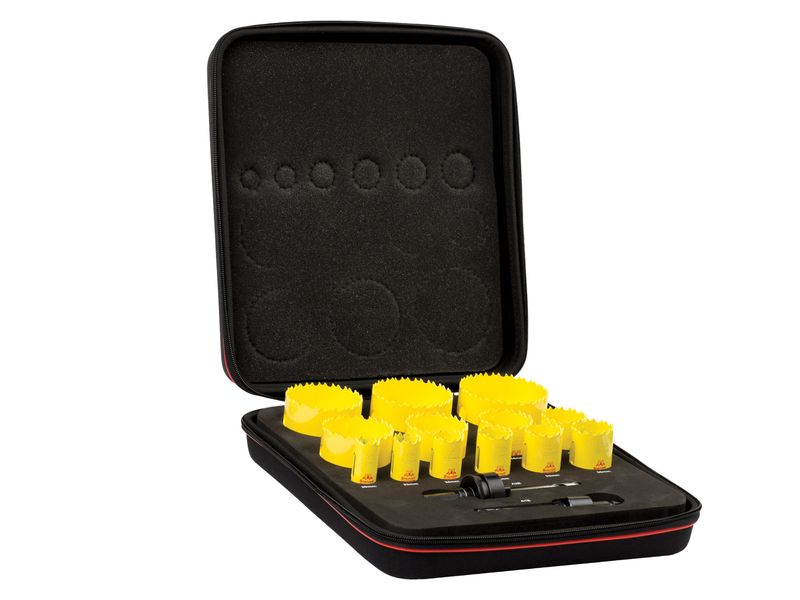 Starrett STRKDC13021 KDC13021 Deep Cut Bi-Metal Universal Holesaw Kit, 15 Piece
