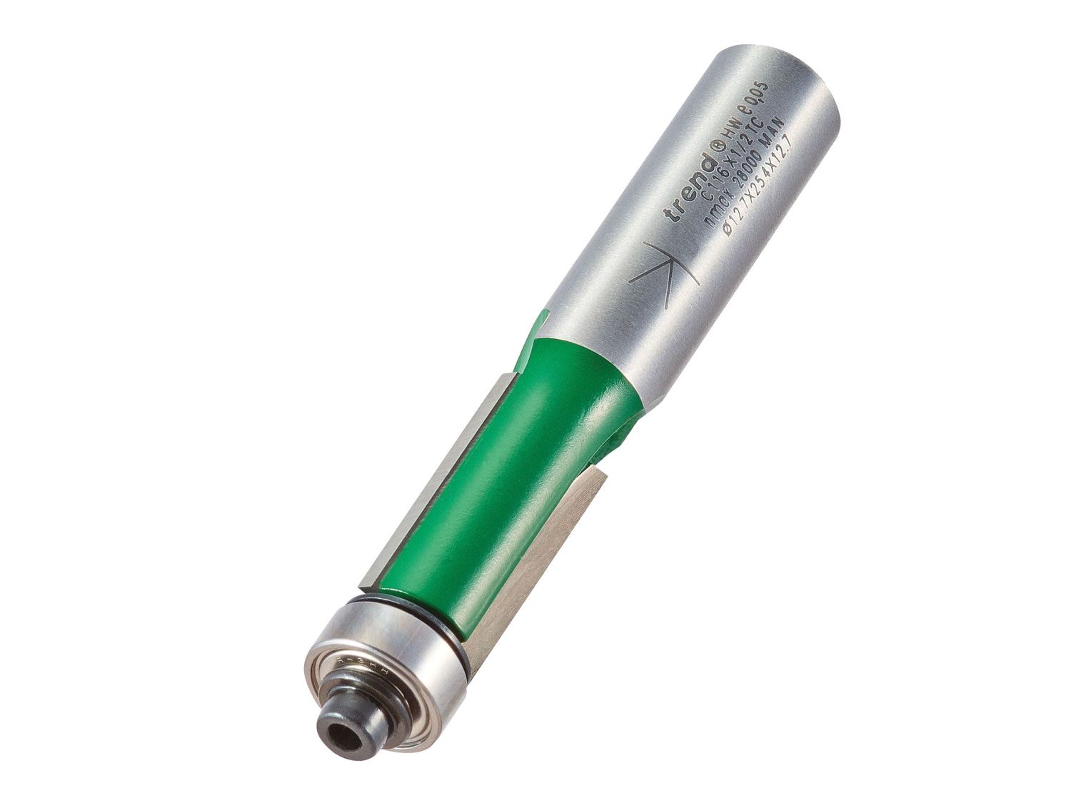 Trend TREC11612TC C116 x 1/2 TCT 90° Bearing Guided Trimmer Cutter 12.7 x 25.4mm