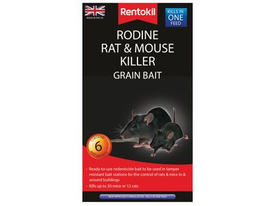 Rentokil RKLPSMR13 Rodine Rat &amp; Mouse Killer Grain Bait (Sachets 6)