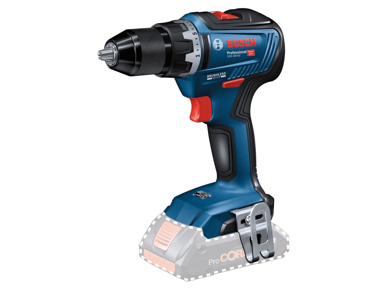 Bosch BSH6019H5202 GSR 18V-55 Professional Drill Driver 18V Bare Unit