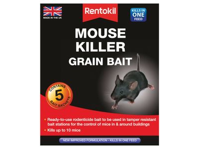 Rentokil RKLPSM21 Mouse Killer Grain Bait (Sachets 5)