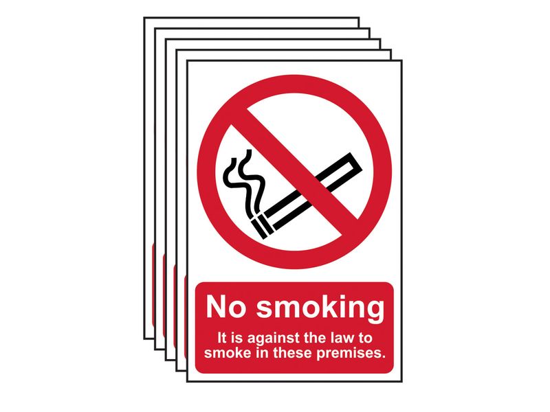 Scan SCA05675 No Smoking In These Premises - PVC Sign 200 x 300mm (5 Pack)