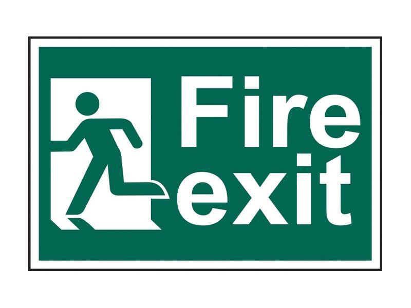 Scan SCA1508 Fire Exit Man Running Left - PVC Sign 300 x 200mm