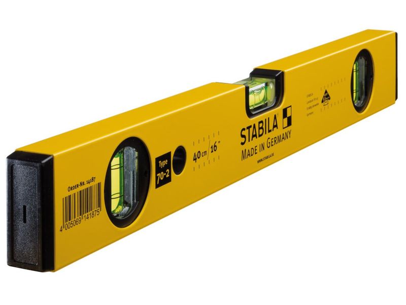 Stabila 14187 - 70-2-40 Double Plumb Spirit Level 3 Vial 40cm