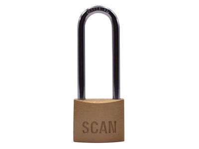 Scan SCAPLB40LS Brass Padlock 40mm Long Shackle