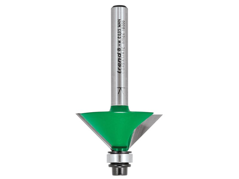Trend TREC04914TC C049 x 1/4 TCT Bearing Guided Chamfer Cutter 45° 12.7 x 32mm