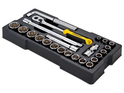 STANLEY STA174726 1/2in Drive 12 Point Metric Socket Module 23 Piece