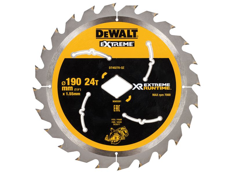 Dewalt DT40270 Extreme Runtime FlexVolt Circular Saw Blade 190mm x Diamond x 24T