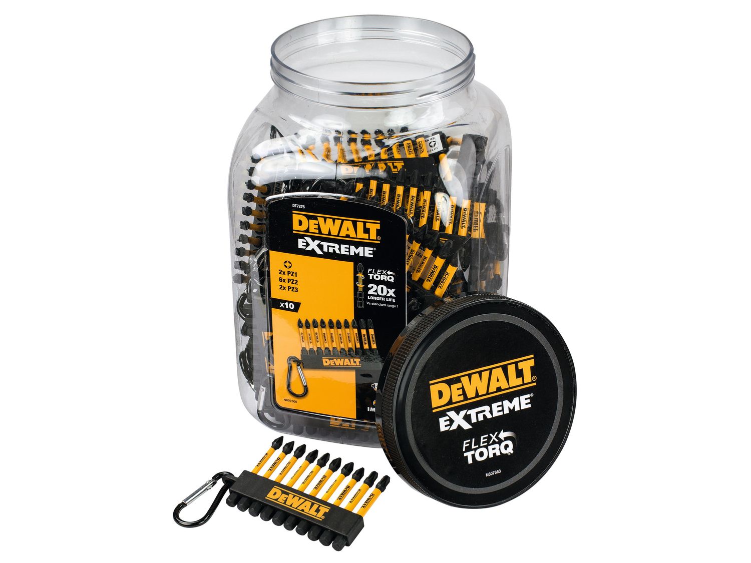 DEWALT DEWDT7276QZ DT7276QZ Pozi Bit Keyring 10 Piece (Jar of 50)