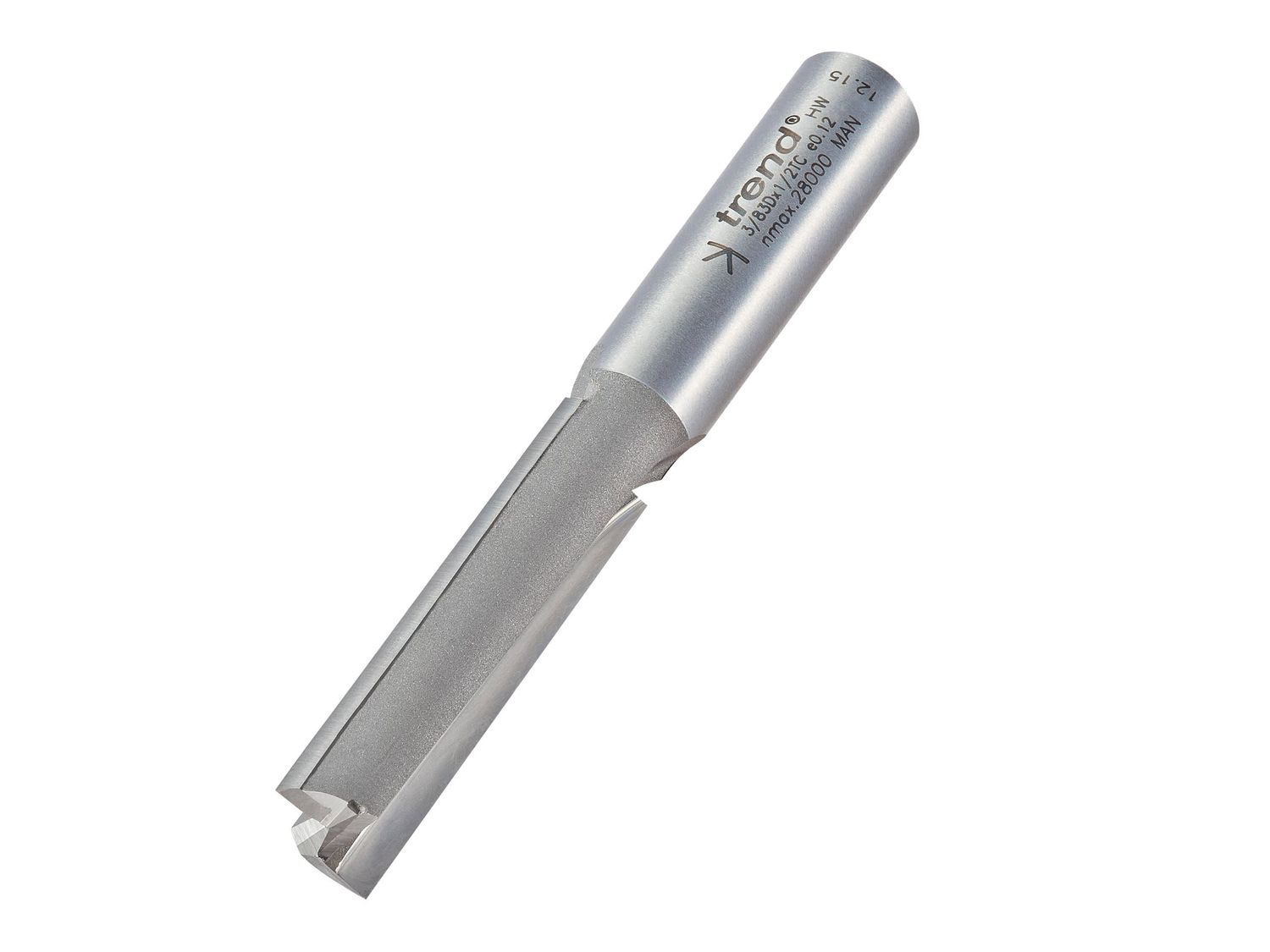 Trend TRE383D12TC 3/83D x 1/2 TCT Two Flute Workshop Cutter 12.7 x 50mm