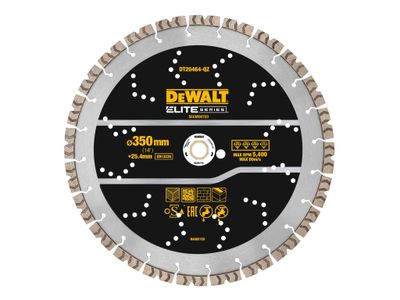 DEWALT DEWDT20464QZ ELITE SERIES™ All Purpose Diamond Segmented Wheel 350 x 25.4mm